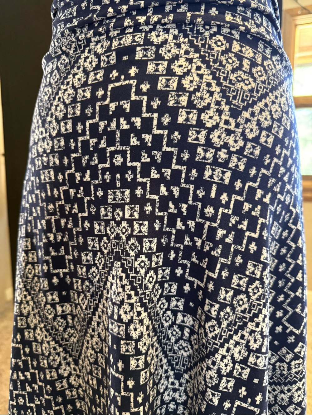 Navy Printed Midi Skirt - Picture 4 of 7
